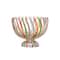 Hello Honey® 6.75" Multicolor Stripes Hand-Painted Glass Footed Bowl